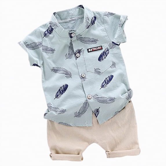 Hessimy Toddler Boy Summer Clothes Funny Letter T Shirt Elastic Waist Pockets Shorts Set 2 Piece Outfit(Green,3-4 Years)