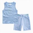 thumbnail image 1 of Hessimy Toddler Boy Summer Clothes Print Short Sleeve T-Shirt Top Elastic Waist Shorts Set Casual Outfit 2PCS（Light Blue,3-4 Years), 1 of 1