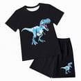 thumbnail image 1 of Hessimy Toddler Boy Summer Outfit Kids Cotton Printed Clothes Casual Short Sleeve Shirt Pants Set(Blue,9-10 Years), 1 of 6