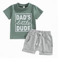 thumbnail image 1 of Hessimy Toddler Boy Summer Outfit Short Sleeve T Shirt Top Casual Shorts Set Infant Newborn Clothes（Green,6-12 Months), 1 of 2