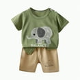 thumbnail image 1 of Hessimy Toddler Boy Summer T Shirt Shorts Outfits Short Sleeve Tee Tops Clothes Set, Basic Style（AG,3-4 Years), 1 of 3