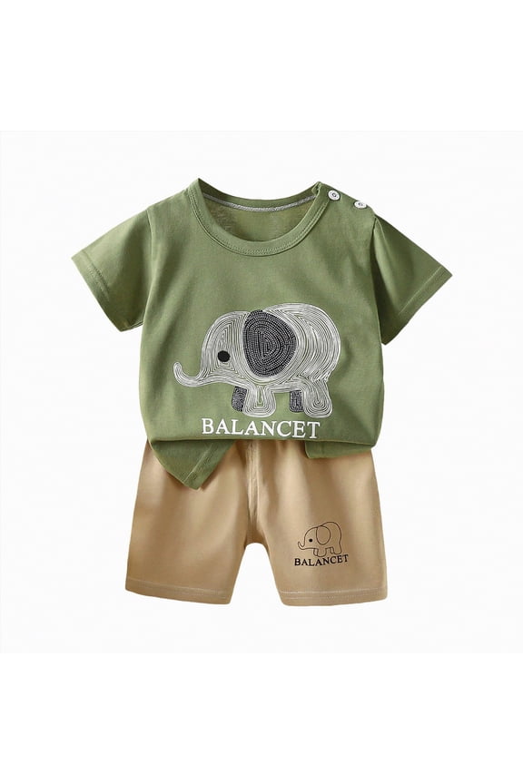 Toddler Boy Summer T Shirt Shorts Outfits Short Sleeve Tee Tops Clothes Set, Basic Style(AG,3-4 Years)