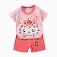 thumbnail image 1 of Hessimy Toddler Boy Tshirts and Shorts Set Summer Outfits Short Sleeve Shirts Casual Shorts(Watermelon Red,7-8 Years), 1 of 4