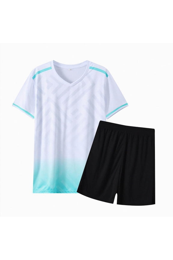 Toddler Boys Athletic Outfits Quick Drying Sports Short Sleeve T Shirt Shorts Set,Jogging Football Tracksuit 12-18 Months