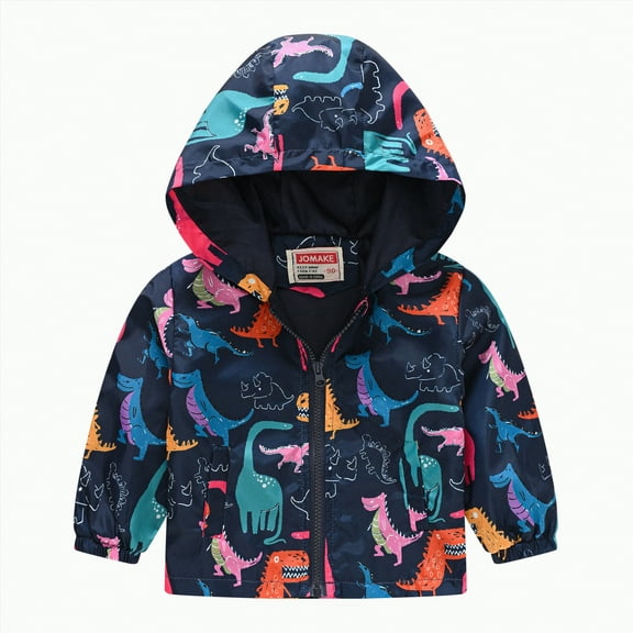 Hessimy Toddler Boys Girls Cartoon Print Zip Jacket Hooded Trench Lightweight Kids Coats Windbreaker Outdoor Cute Dust Coats Denim Jacket hoodie sweatshirt (Pink,3-4 Years)