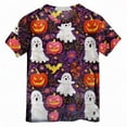 thumbnail image 1 of Hessimy Toddler Boys Girls Halloween Shirt Skeleton Ghost T-Shirts Boo Tees Spooky Tops Short Sleeve（Pink，3-4 Years）, 1 of 4
