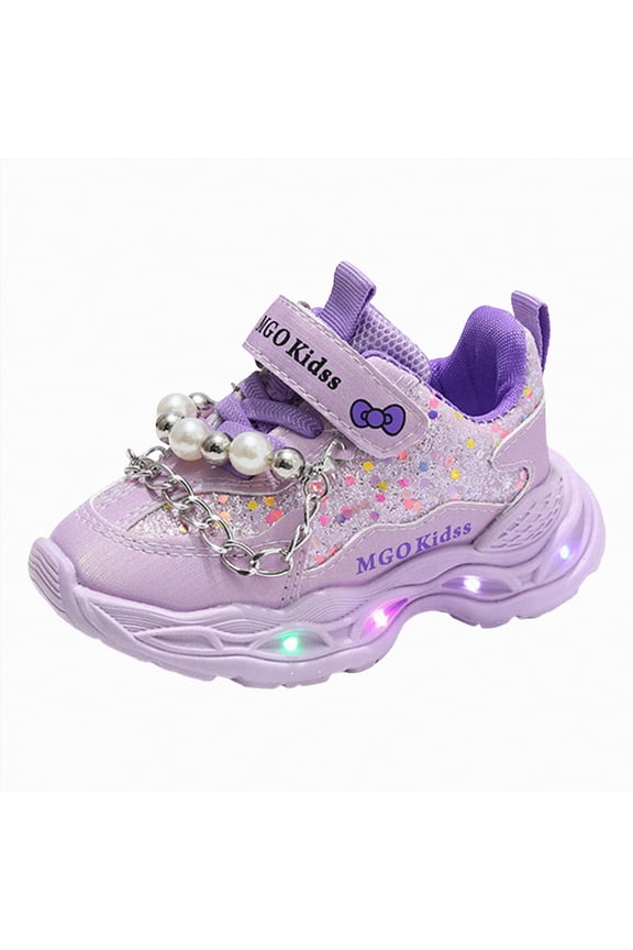 Toddler Boys Girls Light Up Shoes, Cute Lightweight Breathable Anti-Slip, Led Flashing Sport Sneakers Toddler Shoes Toddler Shoes Purple For (Purple,10)