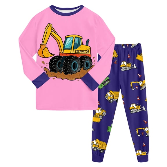 Hessimy Toddler Boys Girls Spring 2Pcs Long Sleeve Sweatshirt Tops Soft Casual Pants Sweatsuit, Spring Sweat Set, 3-24M/1-12T(Hot Pink,5-6 Years)