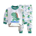 thumbnail image 1 of Hessimy Toddler Boys Girls Spring Cartoon Print 2Pcs Long Sleeve Pullover Sweatshirt Tops Jogger Pants Sweatsuit, Spring Jogger Set(Green,6-12 Months), 1 of 3