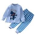 thumbnail image 1 of Hessimy Toddler Boys Girls Spring Cartoon Print 2Pcs Long Sleeve Sweatshirt Tops Casual Pants Sweatsuit, Spring Casual Wear, 3M-12T(Sky Blue,6-7 Years), 1 of 3