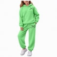 thumbnail image 1 of Hessimy Toddler Boys Girls Spring Summer 2Pcs Crewneck Long Sleeve Sweatshirt Casual Pants Soft Sweatsuit Set(Light Green,7-8 Years), 1 of 6