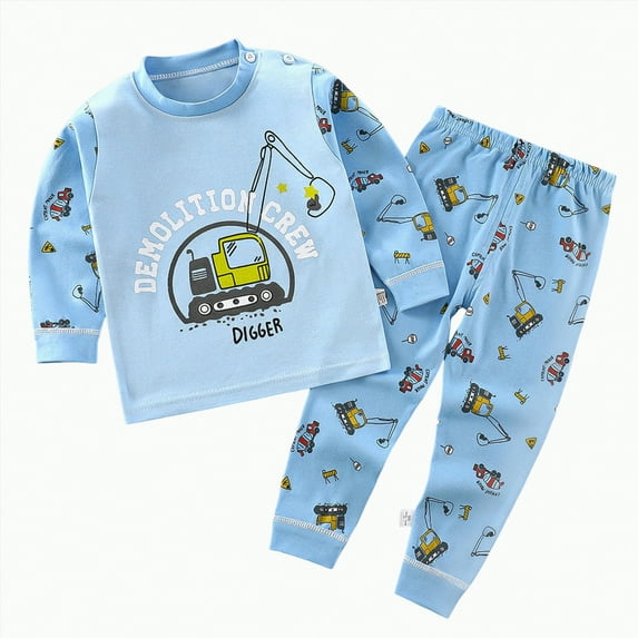 Hessimy Toddler Boys Girls Spring Summer 2Pcs Crewneck Long Sleeve Sweatshirt Jogger Pants Soft Sweatsuit(Sky Blue,5-6 Years)