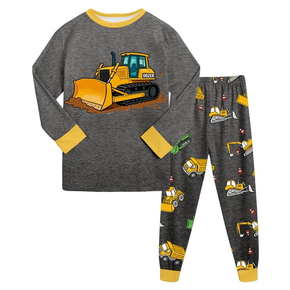 Hessimy Toddler Boys Girls Spring Summer 2Pcs Crewneck Long Sleeve Sweatshirt Pants Soft Sweatsuit, Crewneck Sweat Pants(Dark Gray,4-5 Years)