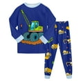 thumbnail image 1 of Hessimy Toddler Boys Girls Spring Summer 2Pcs Long Sleeve Pullover Sweatshirt Tops Joggers Pants Soft Sweatsuit, Pullover Jogger Set(Blue,6-7 Years), 1 of 5