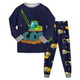 thumbnail image 1 of Hessimy Toddler Boys Girls Spring Summer 2Pcs Long Sleeve Pullover Sweatshirt Tops Joggers Pants Soft Sweatsuit, Pullover Jogger Set(Navy,3-4 Years), 1 of 5