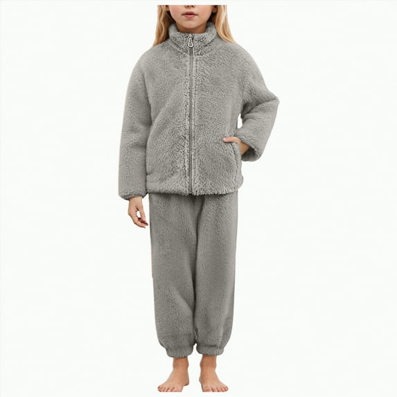 Hessimy Toddler Boys Girls Spring Summer 2Pcs Long Sleeve Pullover Sweatshirt Tops Soft Sweatpants Sweatsuit 3M-12T(Grey,12-18 Months)