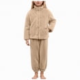 thumbnail image 1 of Hessimy Toddler Boys Girls Spring Summer 2Pcs Long Sleeve Pullover Sweatshirt Tops Soft Sweatpants Sweatsuit 3M-12T(Khaki,18-24 Months), 1 of 7