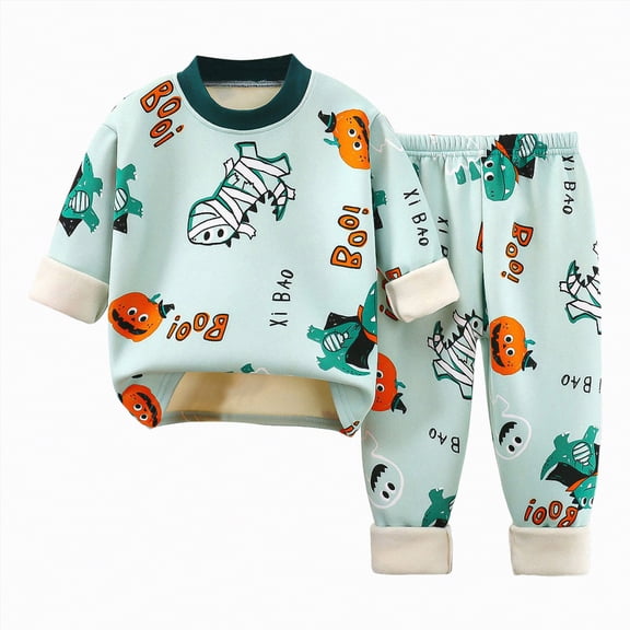 Hessimy Toddler Boys Girls Spring Summer 2Pcs Long Sleeve Pullover Tops Soft Casual Pants Sweatsuit Set(L,12-18 Months)