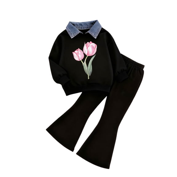 Hessimy Toddler Boys Girls Spring Summer 2Pcs Long Sleeve Soft Comfortable Sleepwear Pajamas Tops Pants Casual Homewear, Home Comfort(A,6-7 Years)