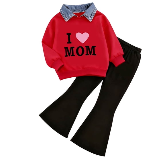 Hessimy Toddler Boys Girls Spring Summer 2Pcs Long Sleeve Soft Comfortable Sleepwear Pajamas Tops Pants, Smooth Fabric(Watermelon Red,6-7 Years)