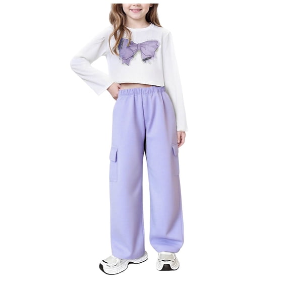 Hessimy Toddler Boys Girls Spring Summer 2Pcs Long Sleeve Soft Warm Sleepwear Pajamas Tops Pants Comfortable Set, Warm & Cozy(Purple,4-5 Years)