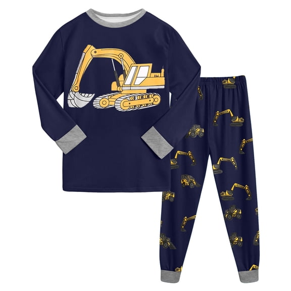 Hessimy Toddler Boys Girls Spring Summer 2Pcs Long Sleeve Sweatshirt Tops Pants Warm Casual Sweatsuit, Warm Casual Sweat(Dark Blue,2-3 Years)