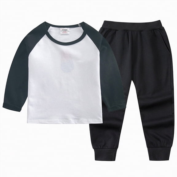 Hessimy Toddler Boys Girls Spring Summer 2Pcs Long Sleeve Sweatshirt Tops Soft Casual Pants Sweatsuit 4-8T(S,5-6 Years)