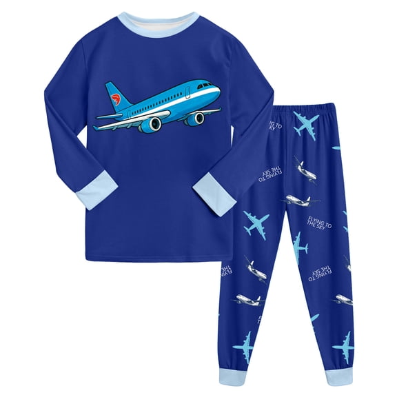 Hessimy Toddler Boys Girls Spring Summer 2Pcs Long Sleeve Sweatshirt Tops Soft Casual Pants Sweatsuit, Soft Casual Sweat,4-8T(Blue,3-4 Years)