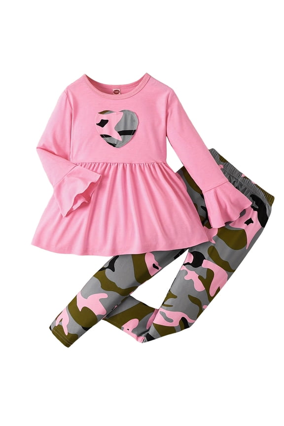 Toddler Boys Girls Spring Summer 2Pcs Long Sleeve Tops Pants Warm Cartoon Print Sleepwear Pajamas, Cartoon Print Fun(Pink,5-6 Years)