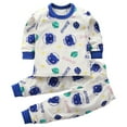thumbnail image 1 of Hessimy Toddler Boys Girls Spring Summer 2Pcs Outfits Cute Print Long Sleeve Sweatshirt & Pants 3M-12Y（Blue，3-4 Years）, 1 of 6