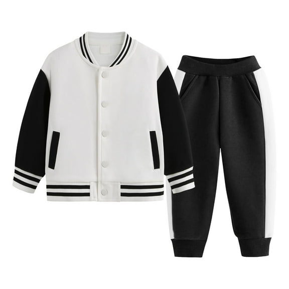 Hessimy Toddler Boys Girls Spring Summer 2Pcs Snug Fit Long Sleeve Soft Sleepwear Pjs Set, Snug Fit Pjs Set, 3M-12Y(White,2-3 Years)