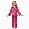 thumbnail image 1 of Hessimy Toddler Boys Girls Spring Summer 2Pcs Soft Fabric Long Sleeve Soft Comfortable Sleepwear Tops Pants Set, Soft Fabric Sleep Tops(Hot Pink,11-12 Years), 1 of 3