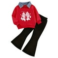 thumbnail image 1 of Hessimy Toddler Boys Girls Spring Summer 2Pcs Solid Long Sleeve Pullover Sweatshirt Pants Warm Sweatsuit, Solid Warm Sweat,3M-12Y(Red,3-4 Years), 1 of 7