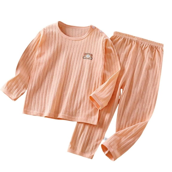 Hessimy Toddler Boys Girls Spring Summer 2Pcs Sweatshirt Tops Pants Casual Sweatsuit, Everyday Sweatsuit, 3-18M/2-14T(Pink,3-6 Months)