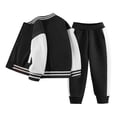thumbnail image 1 of Hessimy Toddler Boys Girls Spring Summer 2Pcs Sweatshirt Tops Pants Casual Sweatsuit, Sweatsuit Comfort, 3-18M/2-12T(Black,4-5 Years), 1 of 4