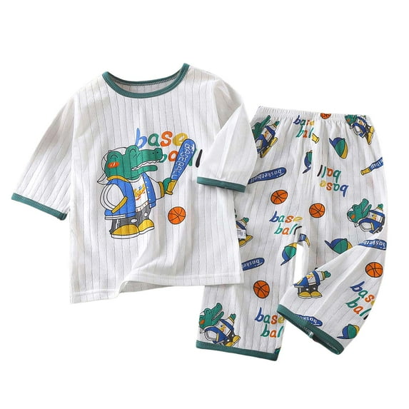 Hessimy Toddler Boys Girls Spring Summer 2Pcs Thermal Underwear Long Pullover Tops Pants Warm Base Layer, Base Layer Essential, 3M-12Y(Green,7-8 Years)