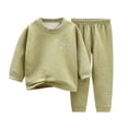 thumbnail image 1 of Hessimy Toddler Boys Girls Spring Summer 3M-12Y Soft Comfy 2Pcs Long Sleeve Sleepwear Pajamas Tops Pants, Toddler Comfort Fit, 3M-12Y(Green,9-10 Years), 1 of 4