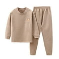 thumbnail image 1 of Hessimy Toddler Boys Girls Spring Summer Cartoon Pattern Ruffled 2Pcs Snug Fit Soft Fabric Sleepwear Pjs Set, Ruffled Detail, 3M-12T(Khaki,15-17 Years), 1 of 4
