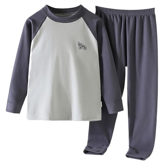 Hessimy Toddler Boys Girls Spring Summer Cartoon Print 2Pcs Long Sleeve Pullover Tops Pants Soft Sweatsuit, Pullover Comfort(Grey,10-12 Years)