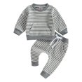 thumbnail image 1 of Hessimy Toddler Boys Girls Spring Summer Cartoon Print 2Pcs Long Sleeve Shirt Pants Sleepwear Pjs, Soft Fabric Warmth(Grey,2-3 Years), 1 of 5