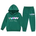 thumbnail image 1 of Hessimy Toddler Boys Girls Spring Summer Cartoon Print 2Pcs Long Sleeve Sweatshirt Sweatpants Casual Sweatsuit, Sweatpants Comfort(Dark Green,4-5 Years), 1 of 6