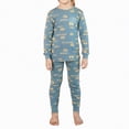 thumbnail image 1 of Hessimy Toddler Boys Girls Spring Summer Cozy 2Pcs Long Sleeve Soft Warm Sleepwear Pajamas Tops Pants Set(Light Blue,9-10 Years), 1 of 7