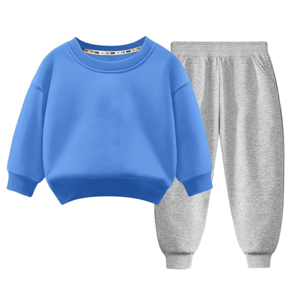 Hessimy Toddler Boys Girls Spring Summer Cute Cartoon Print 2Pcs Long Sleeve Sleepwear Pajamas, Cute Sleep Pattern(Blue,8-9 Years)