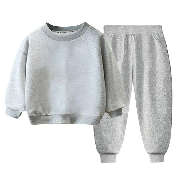 Hessimy Toddler Boys Girls Spring Summer Cute Cartoon Print 2Pcs Long Sleeve Soft Soft Fabric Sleepwear Pajamas Set, Cute Soft Fabric Sleep Set(Grey,5-6 Years)