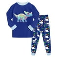 thumbnail image 1 of Hessimy Toddler Boys Girls Spring Summer Cute Pattern Print 2Pcs Long Sleeve Crewneck Pullover Casual Jogger Pants Athletic Set, Pattern Jogger Set(Blue,7-8 Years), 1 of 5
