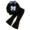 thumbnail image 1 of Hessimy Toddler Boys Girls Spring Summer Fashion 2Pcs Long Sleeve Sweatshirt Tops Pants Soft Casual Sweatsuit, Fashion Sweat Style(Blue,2-3 Years), 1 of 7