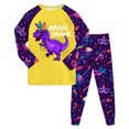 thumbnail image 1 of Hessimy Toddler Boys Girls Spring Summer Funny Cartoon Print 2Pcs Crewneck Long Sleeve Sweatshirt Joggers Pants Sweatsuit, Funny Jogger Set(Yellow,8-9 Years), 1 of 5