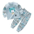 thumbnail image 1 of Hessimy Toddler Boys Girls Spring Summer Long Sleeve Sweatshirt & Leggings 2Pcs Set Cute Casual Outfits（Blue，3-4 Years）, 1 of 1