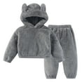 thumbnail image 1 of Hessimy Toddler Boys Girls Spring Summer Plain Soft Fabric 2Pcs Oversized Pullover Sweatshirt Cute Pants Casual Jogger Set, Oversized Soft Fabric Set(Grey,7-8 Years), 1 of 7