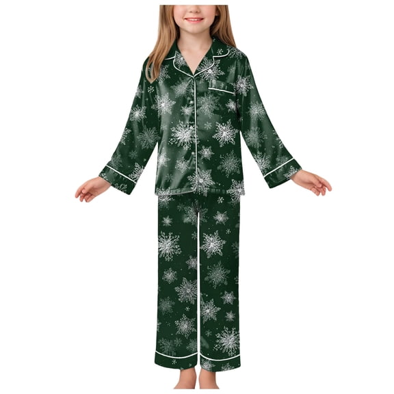 Hessimy Toddler Boys Girls Spring Summer Printed 2Pcs Tops Pants Casual Outdoor Sleepwear Pajamas Set, Printed Outdoor Pjs(Dark Green,3-4 Years)